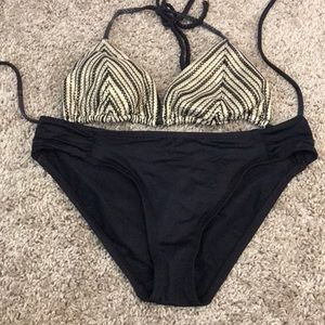 Black and Gold Crocheted Bikini/ Bathing Suit
